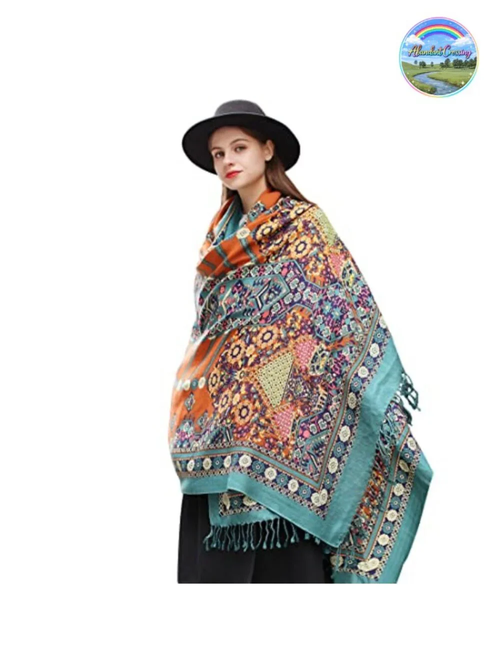 100% Merino Wool Extra Large Pashmina Shawl, Oversized Wrap with Handmade